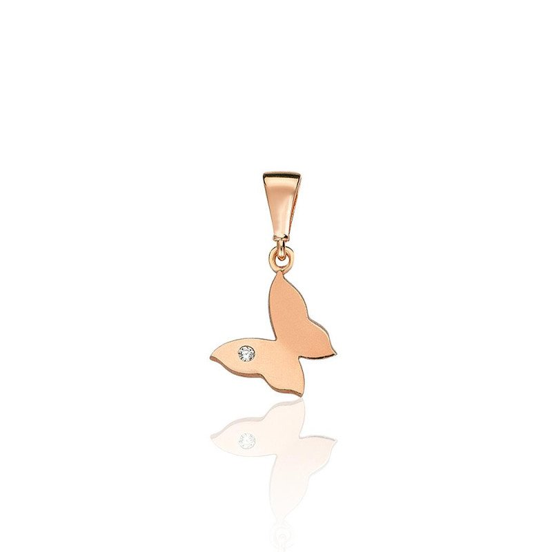 Gold pendant, Red Gold 585°, Zirkons