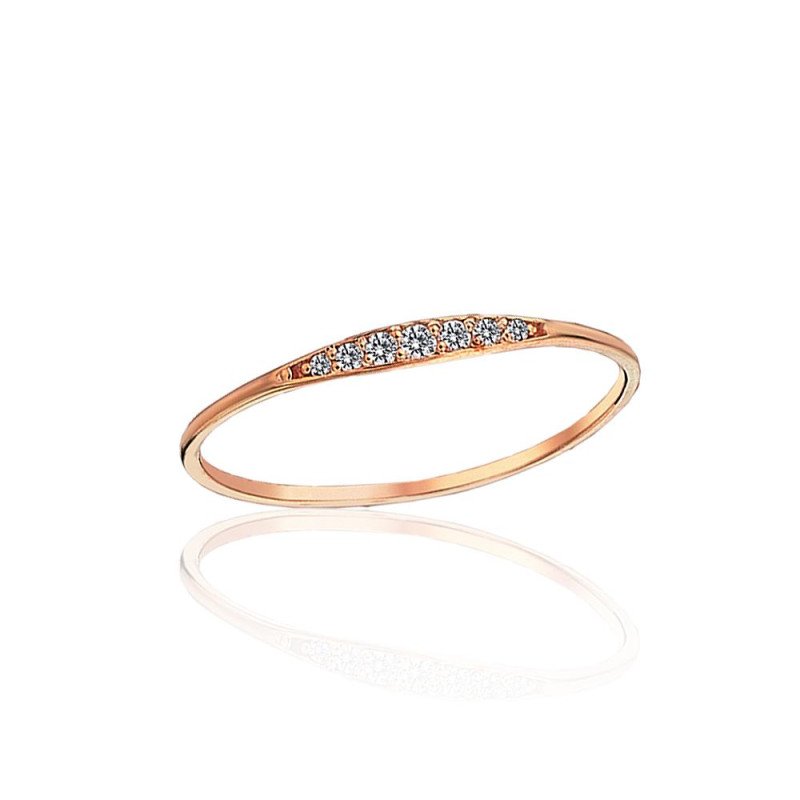 Gold ring, Red Gold 585°, Zirkons