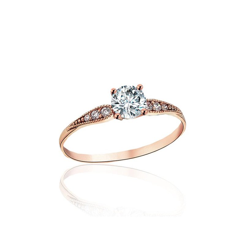 Золотое кольцо, Красное Золото 585°, Цирконы