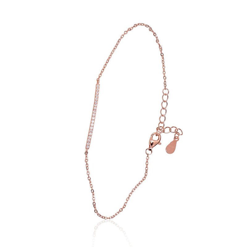 Серебряный браслет, Серебро 925°, красное золото (покрытие), Цирконы