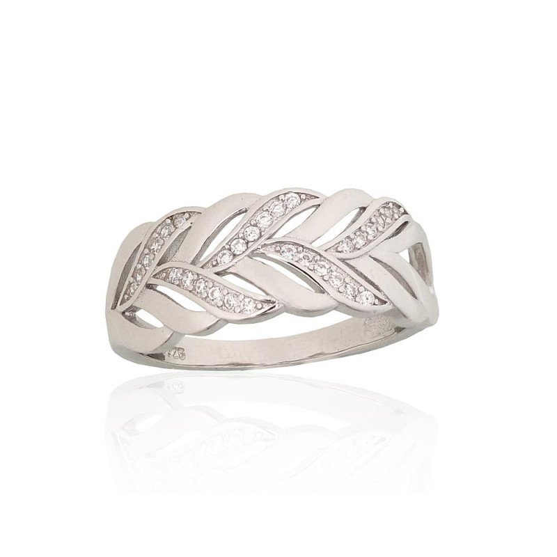 Серебряное кольцо, Серебро 925°, родий (покрытие), Цирконы