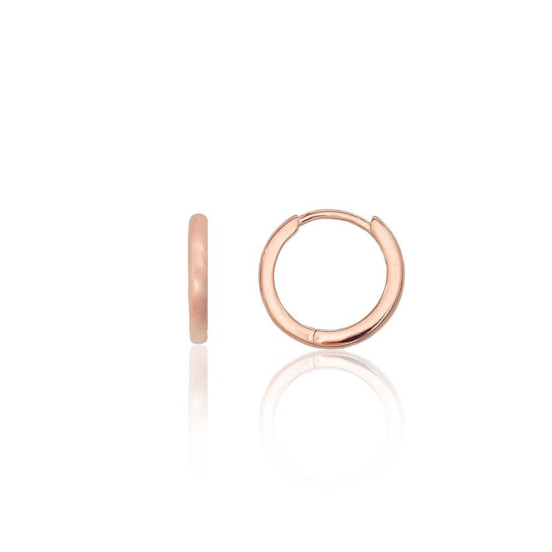 Silver hoop earrings, Silver 925°, red gold (Plating)