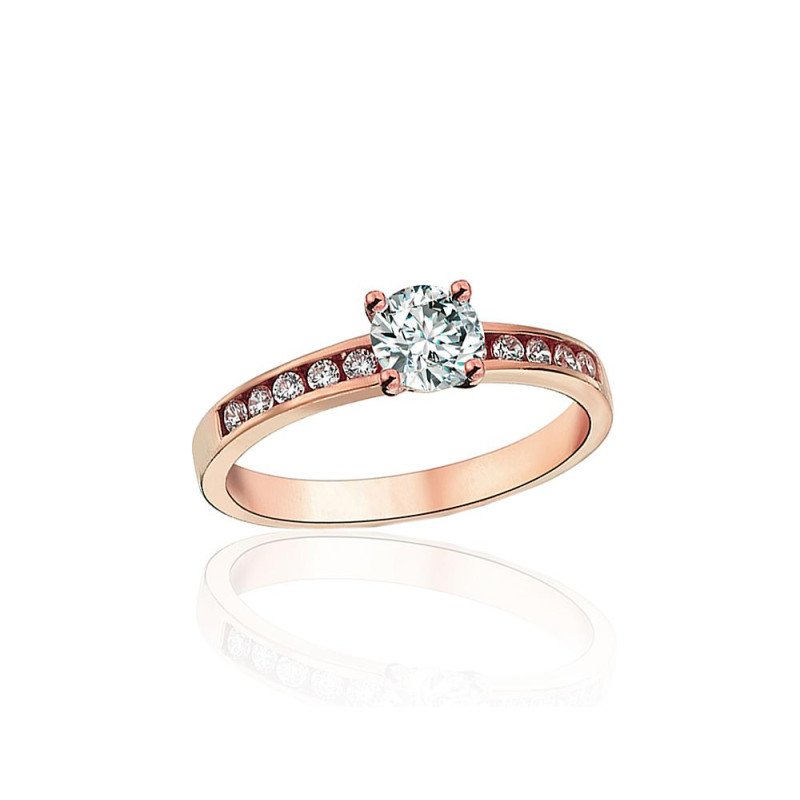 Золотое кольцо, Красное Золото 585°, Цирконы