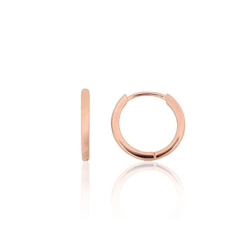 Silver hoop earrings, Silver 925°, red gold (Plating)