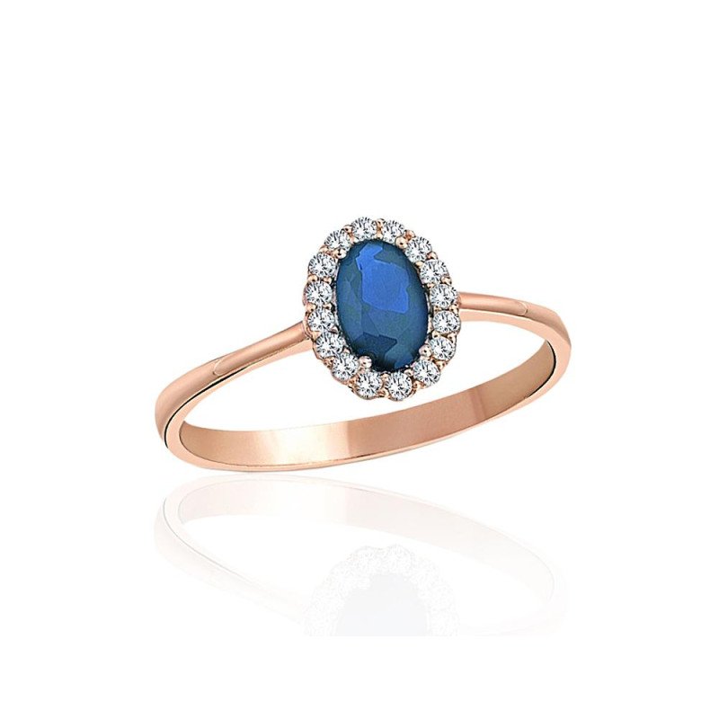 Золотое кольцо, Красное Золото 585°, Цирконы