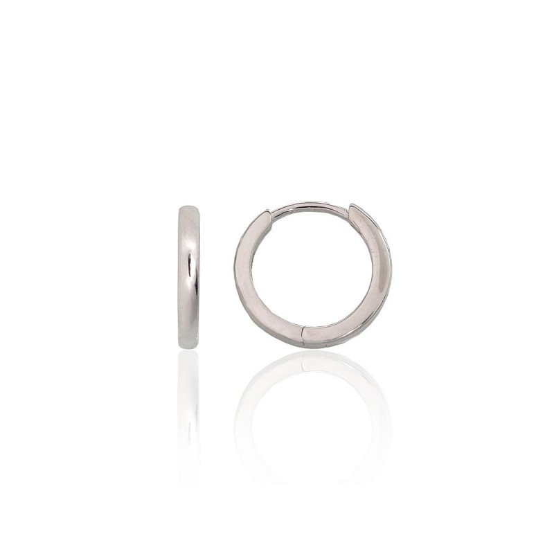 Silver hoop earrings, Silver 925°, Rhodium (Plating)