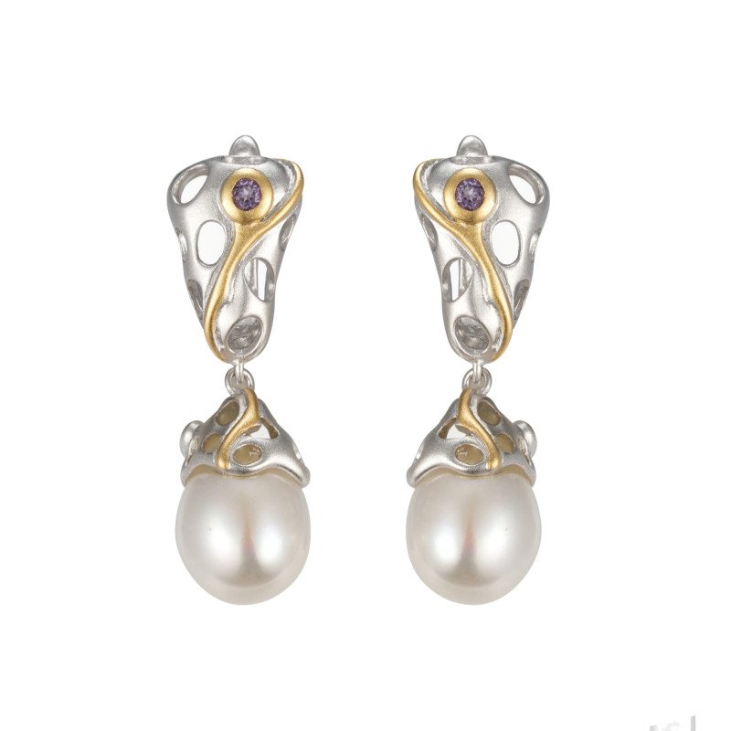 Sudraba auskari Alberto Martini, Baroque Pearls