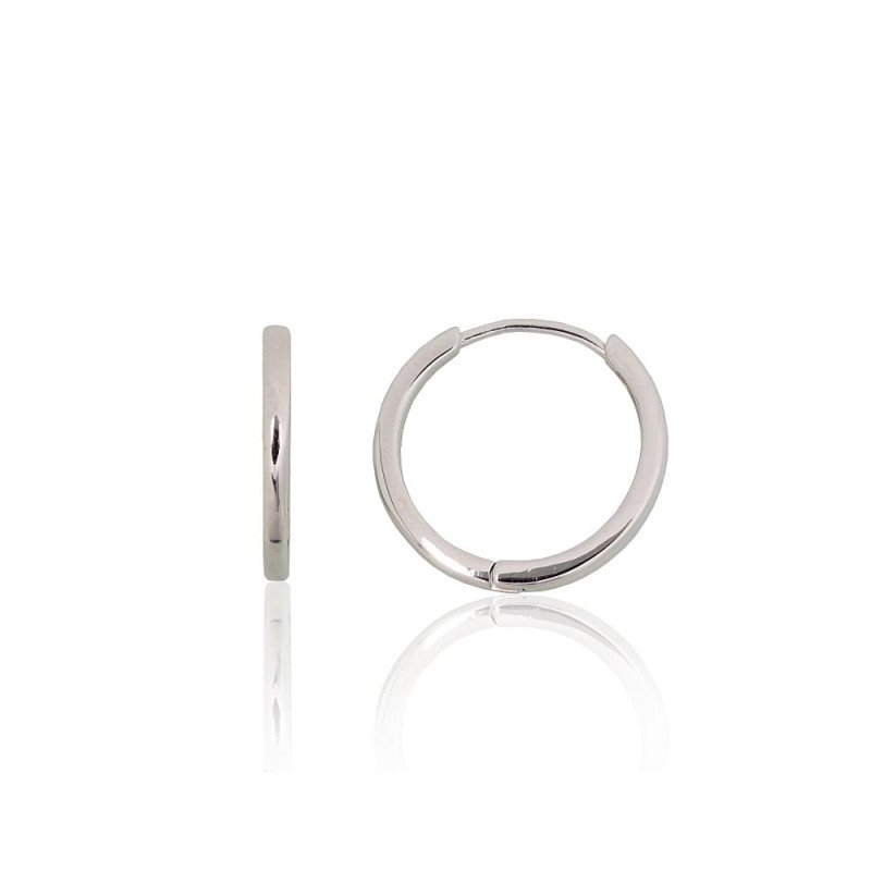 Silver hoop earrings, Silver 925°, Rhodium (Plating)