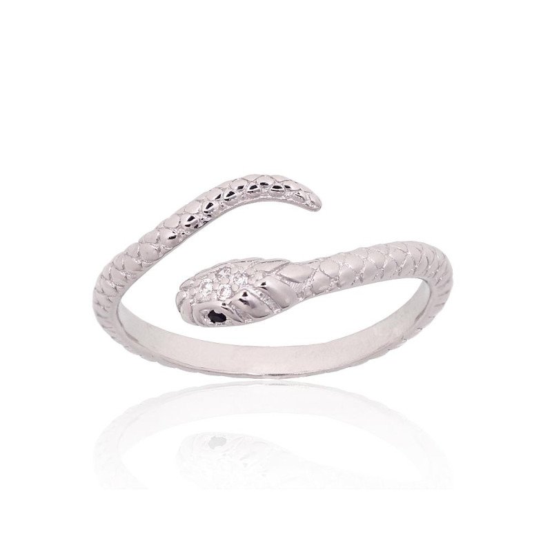 Silver ring, Silver 925°, Rhodium (Plating), Zirkons
