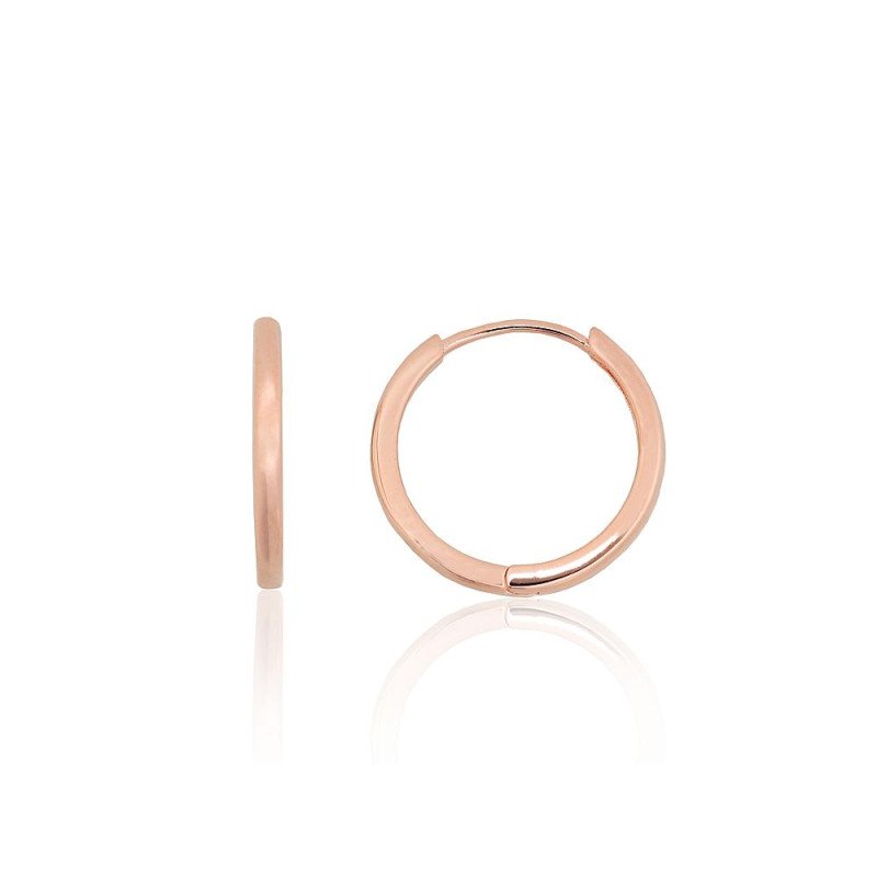 Silver hoop earrings, Silver 925°, red gold (Plating)