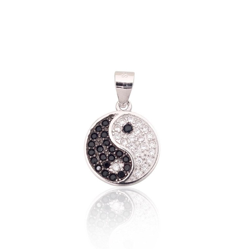 Silver pendant, Silver 925°, Rhodium (Plating), Zirkons
