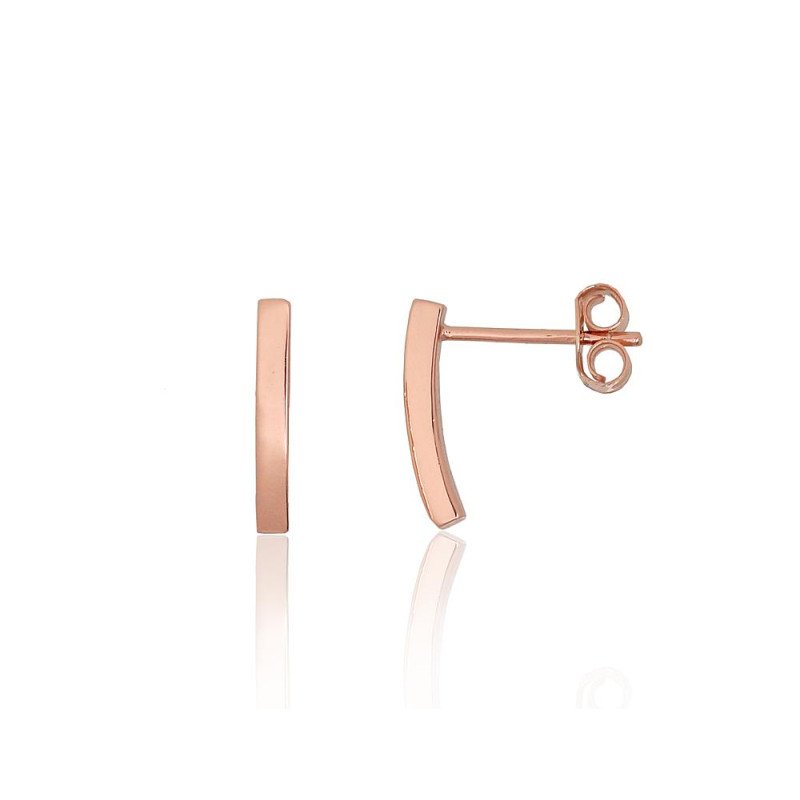 Silver stud earrings, Silver 925°, red gold (Plating)