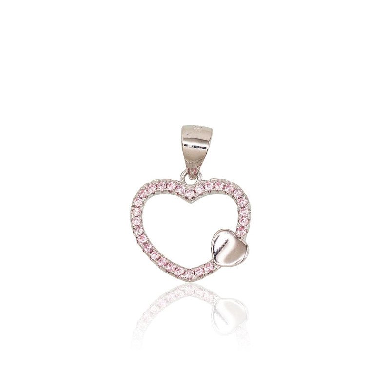 Серебряный кулон, Серебро 925°, родий (покрытие), Цирконы