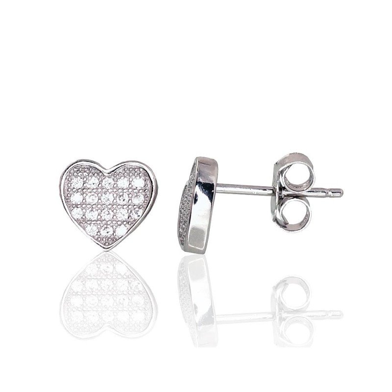 Hõbedast naelkõrvarõngad, Hõbe 925°, roodium (kate), Tsirkonid