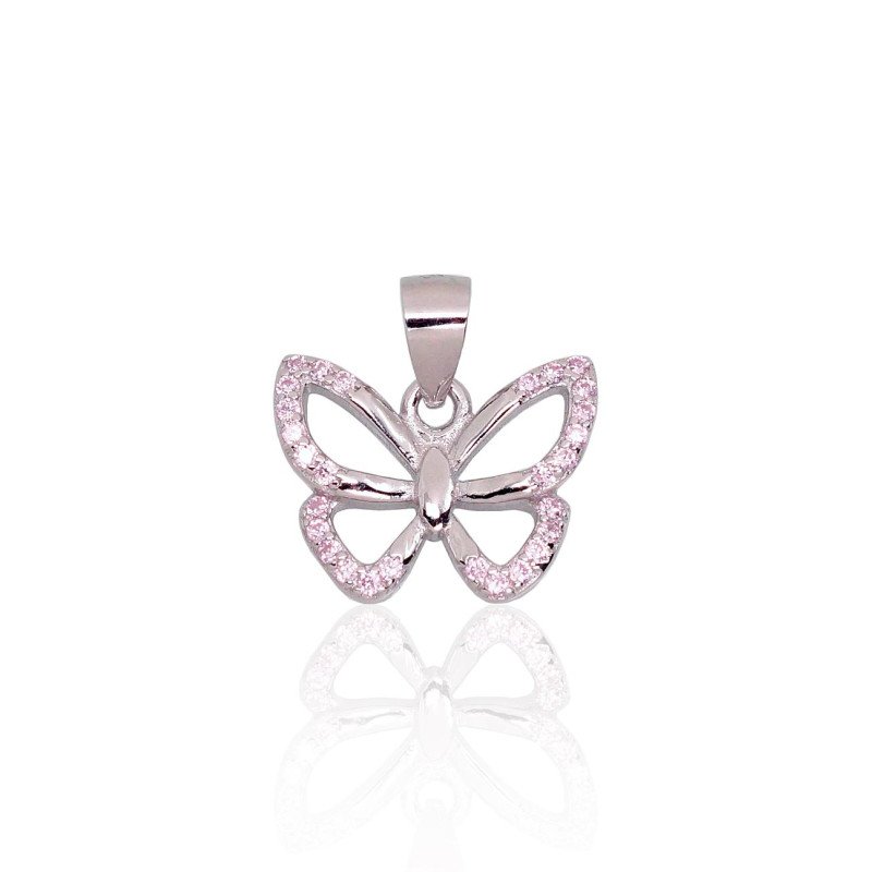 Silver pendant, Silver 925°, Rhodium (Plating), Zirkons