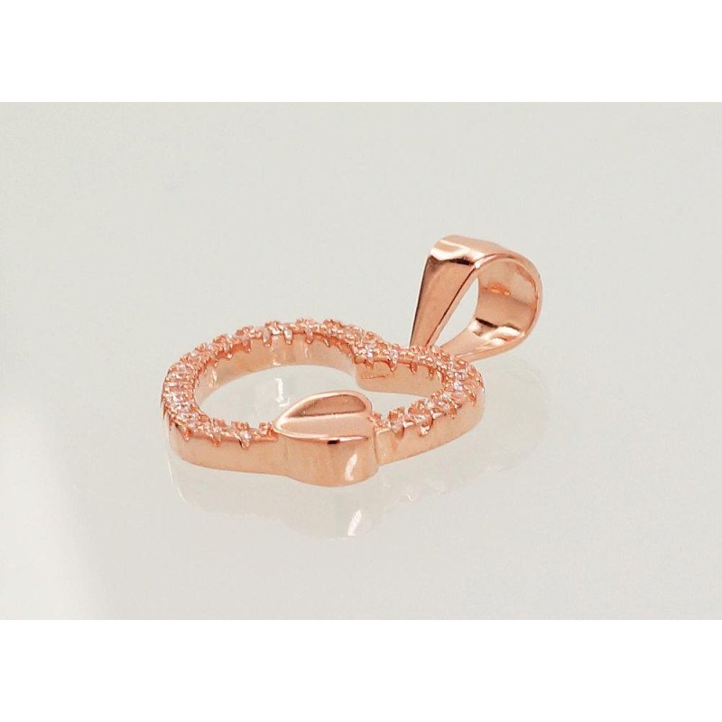 Silver pendant, Silver 925°, red gold (Plating), Zirkons