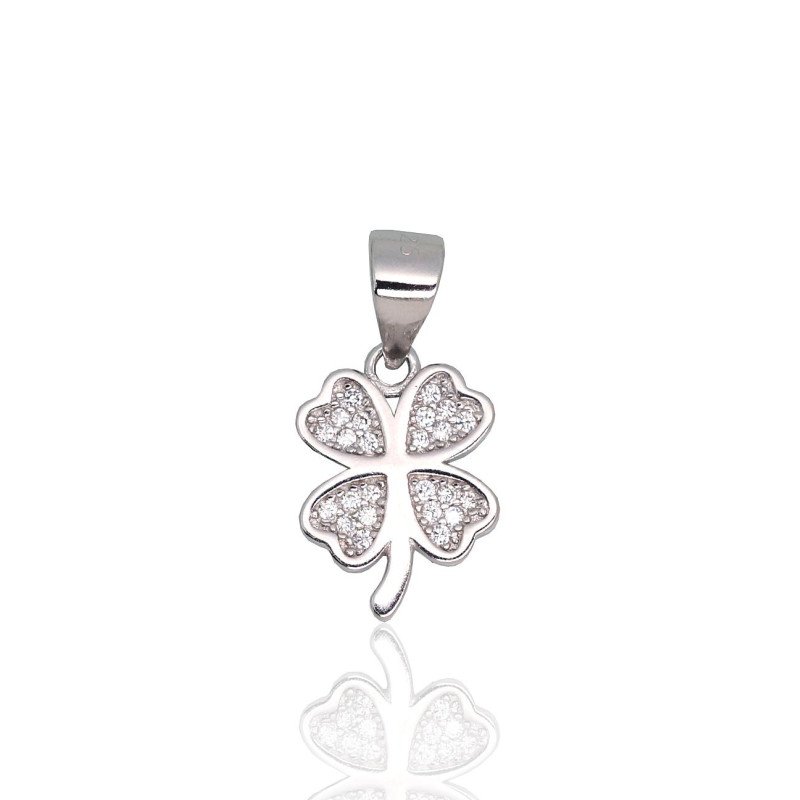 Silver pendant, Silver 925°, Rhodium (Plating), Zirkons