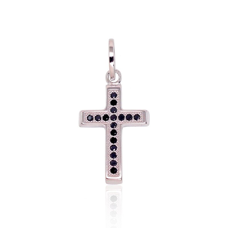 Серебряный кулон, Серебро 925°, родий (покрытие), Цирконы