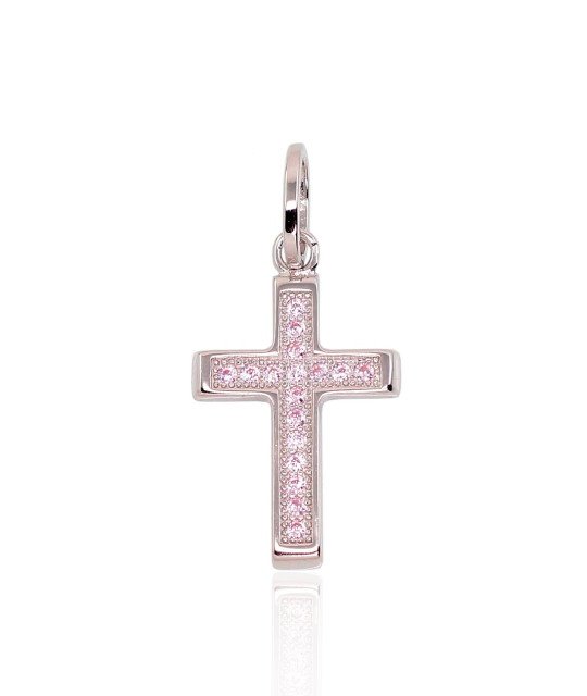 Серебряный кулон, Серебро 925°, родий (покрытие), Цирконы