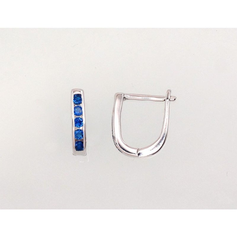 Sidabriniai auskarai ant cilindrinės spynos, Sidabras 925°, rodis (padengti), Cirkonai