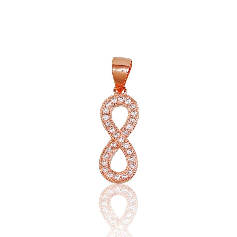 Silver pendant, Silver 925°, red gold (Plating), Zirkons