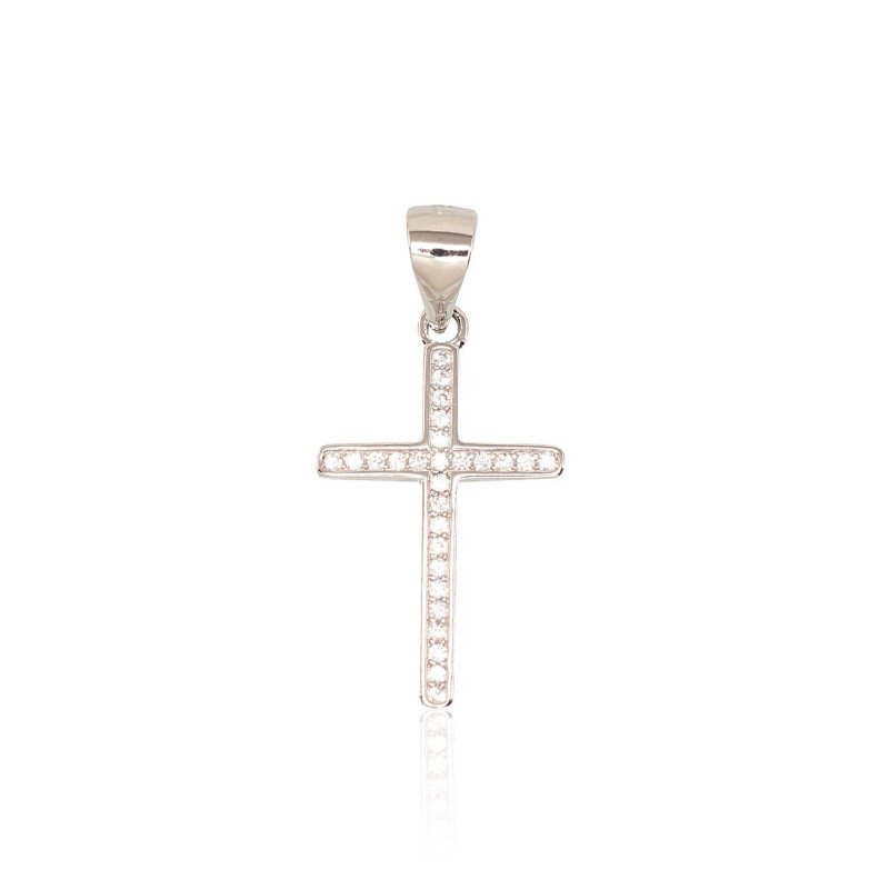 Silver pendant, Silver 925°, Rhodium (Plating), Zirkons