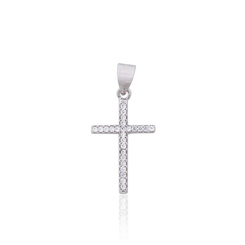 Серебряный кулон, Серебро 925°, родий (покрытие), Цирконы