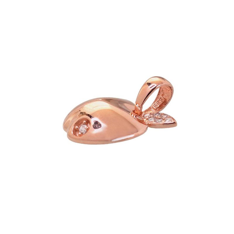 Золотой кулон, Красное Золото 585°, Цирконы