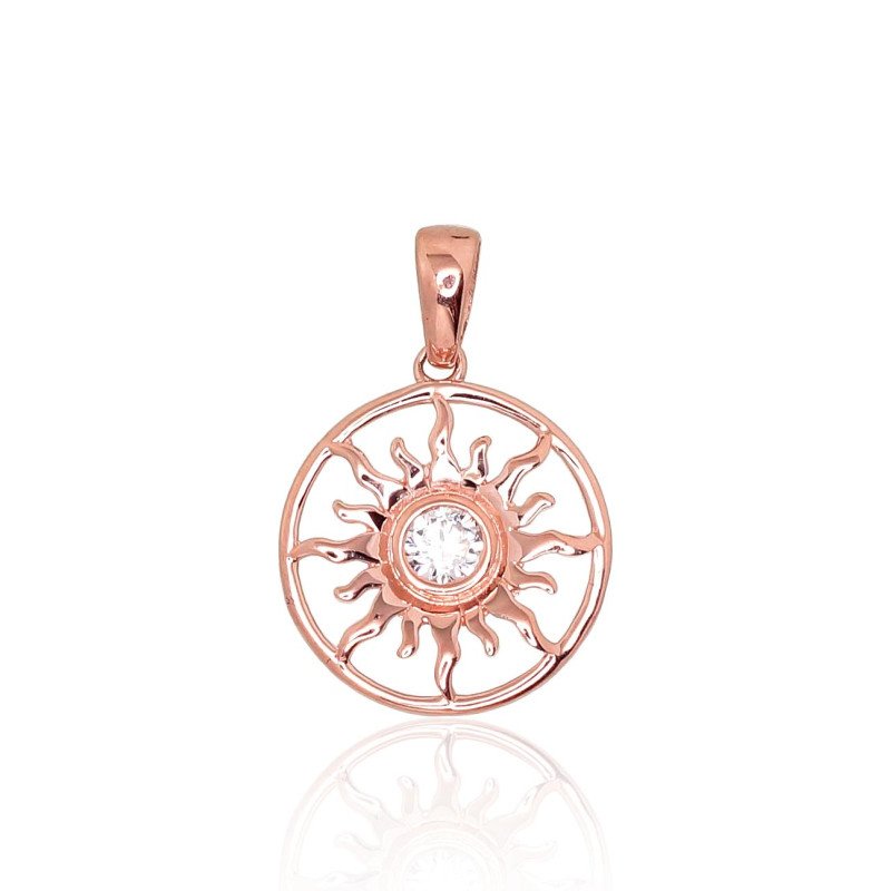 Auksinis pakabukas, Raudonas Auksas 585°, Cirkonai