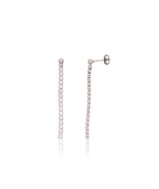 Sudraba auskari-puseti, Sudrabs 925°, rodijs (pārklājums), Cirkoni