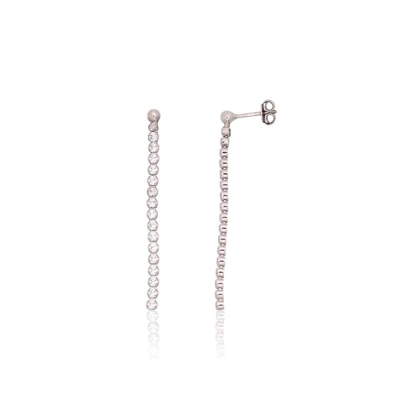 Sudraba auskari-puseti, Sudrabs 925°, rodijs (pārklājums), Cirkoni