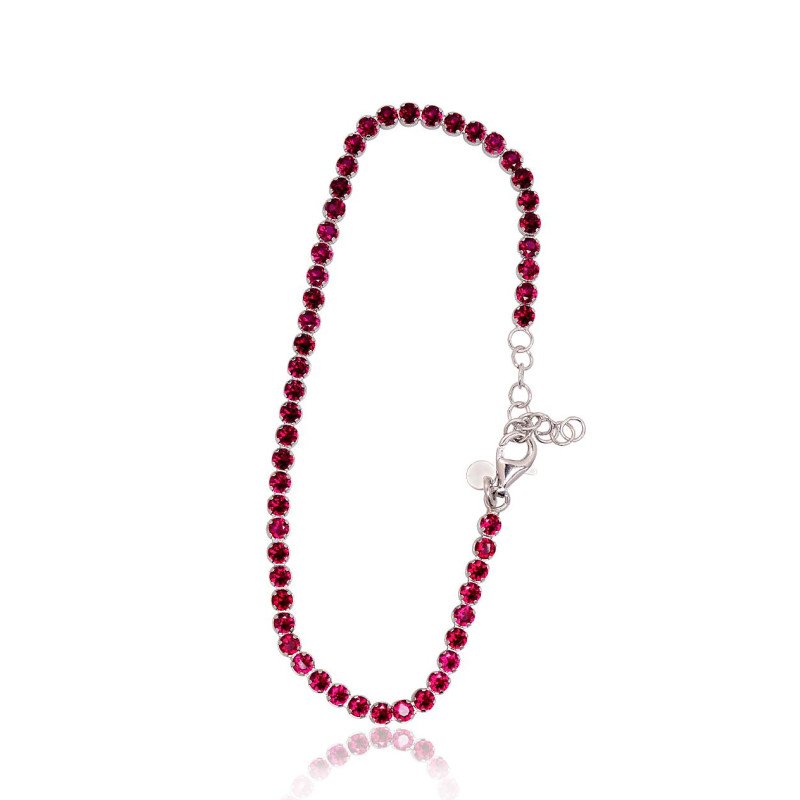 Silver bracelet, Silver 925°, Rhodium (Plating), Zirkons