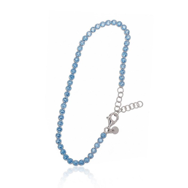 Silver bracelet, Silver 925°, Rhodium (Plating), Zirkons