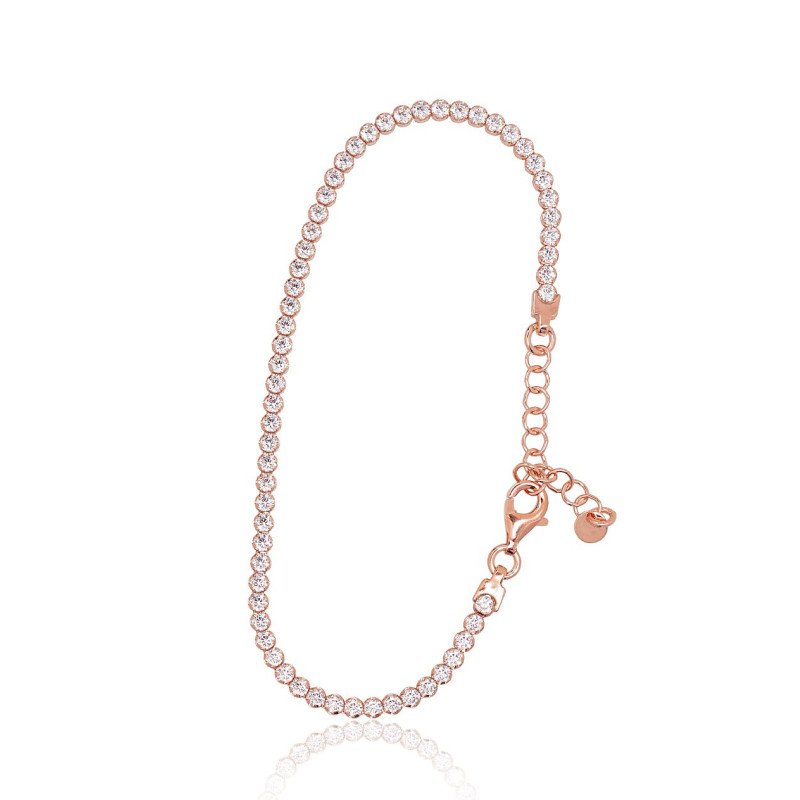 Sidabrinės apyrankės, Sidabras 925°, raudonas auksas (padengti), Cirkonai