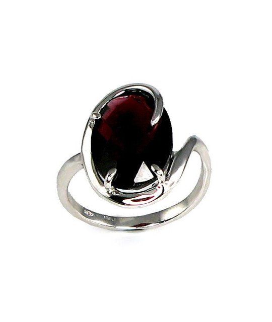 Золотое кольцо, Белое Золото 585°, Гранат