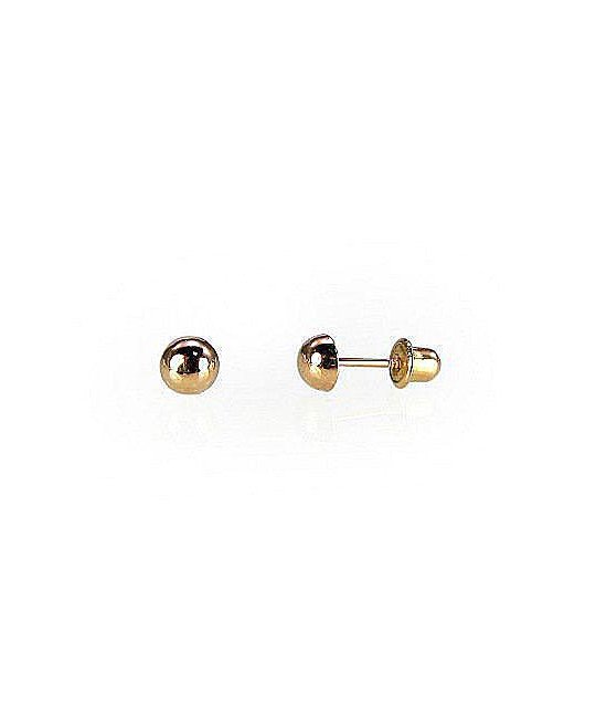 Gold screw studs earrings, Red Gold 585°