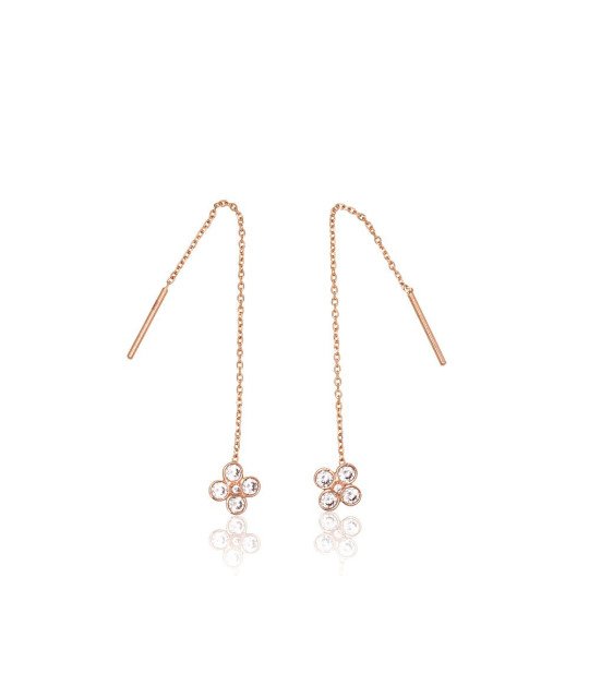 Kuldkõrvarõngad, Punane Kuld 585°, Tsirkonid