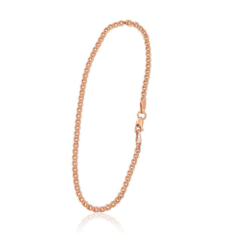 Gold chain Mona Liza 2.1 mm, hollow, diamond cut, Red Gold 585°
