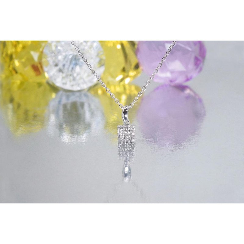 Gold pendant, White Gold 585°, Diamonds