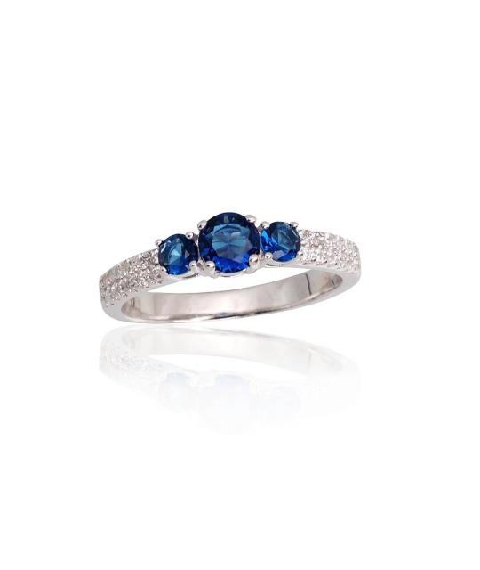 Silver ring, Silver 925°, Rhodium (Plating), Zirkons