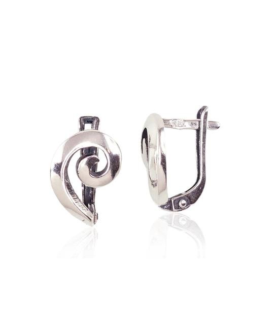 Silver earrings with 'english' lock, Silver 925°, oxide (Plating)