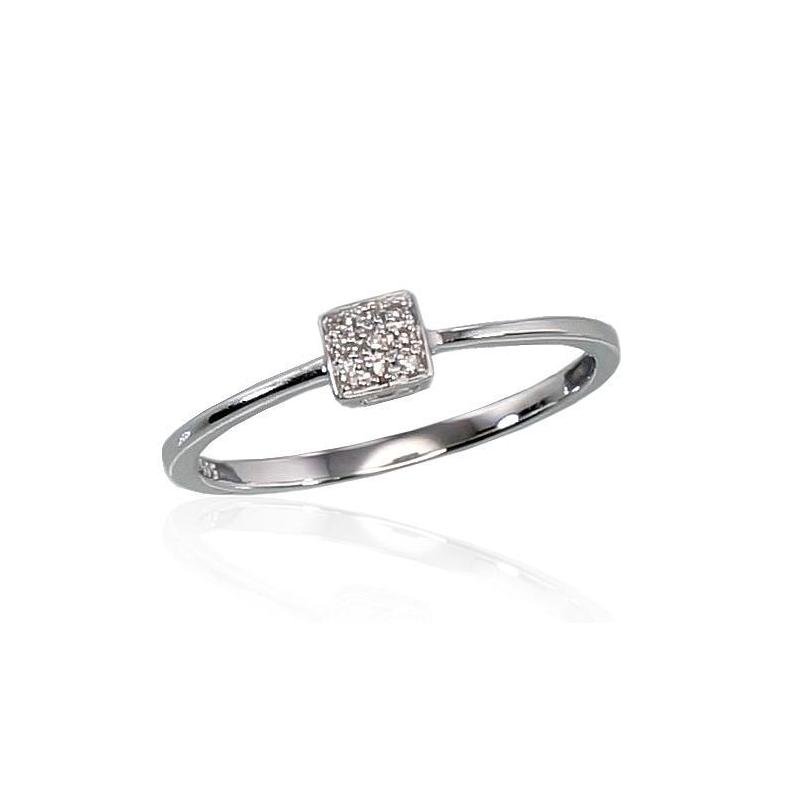 Gold ring, White Gold 585°, Diamonds