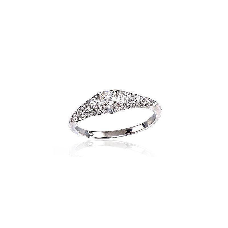 Gold ring, White Gold 585°, Diamonds