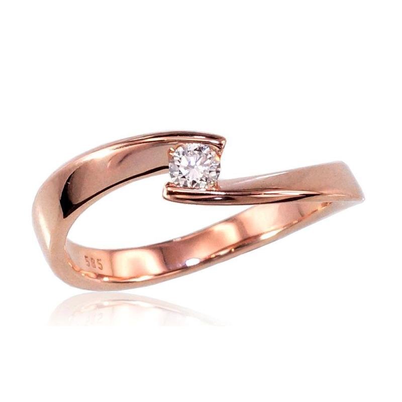 Zelta gredzens, Sarkanais Zelts 585°, Briljanti