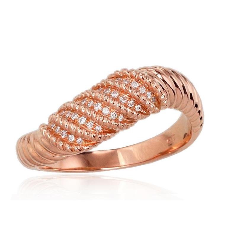 Gold ring, Red Gold 585°, Diamonds