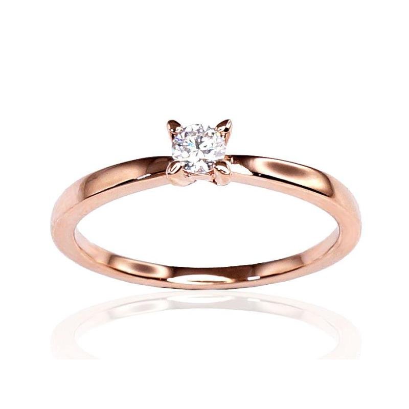 Gold ring, Red Gold 585°, Diamonds