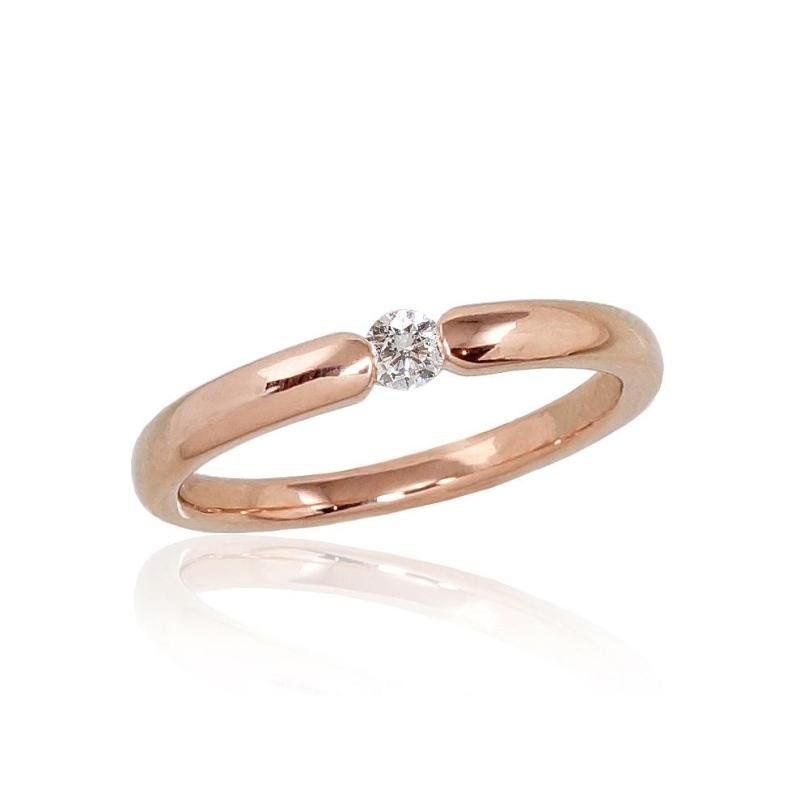 Gold ring, Red Gold 585°, Diamonds