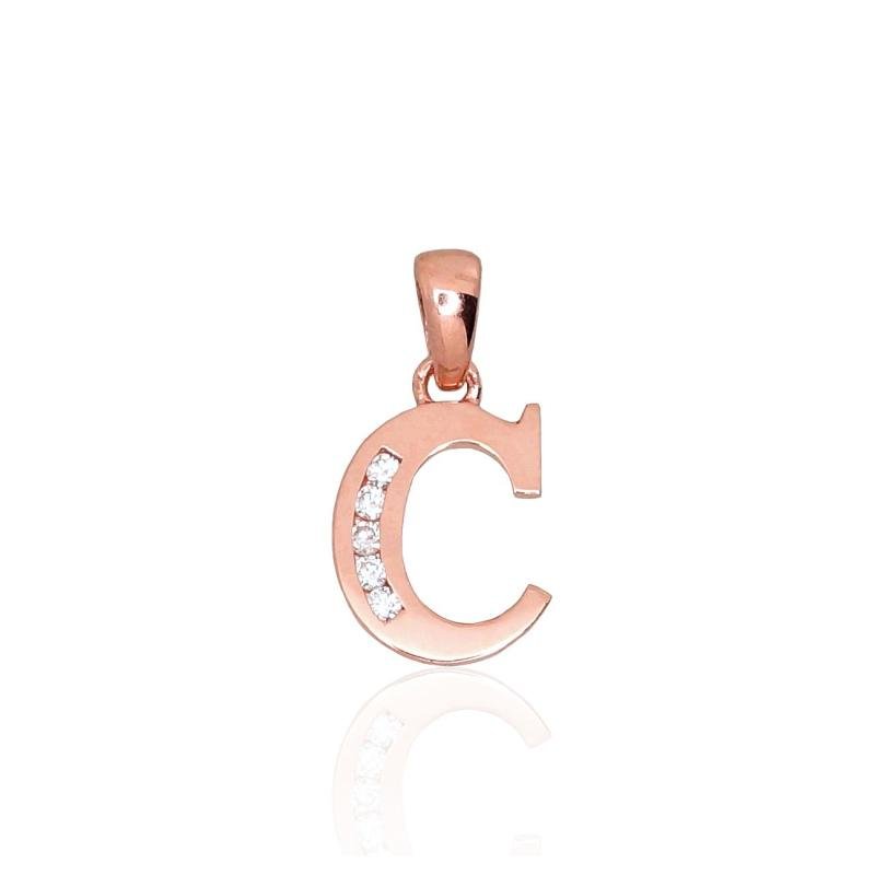 Gold pendant, Red Gold 585°, Zirkons