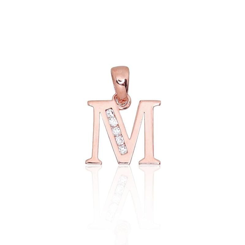 Gold pendant, Red Gold 585°, Zirkons