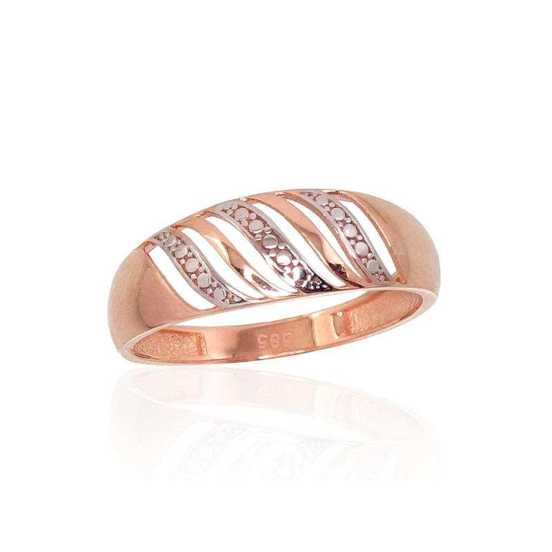 Gold ring, Red Gold 585°, Rhodium (Plating)